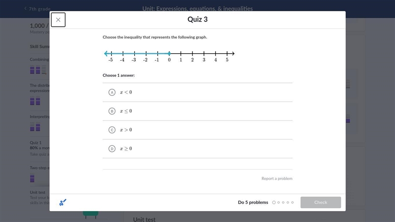 Choose the inequality that represents the following graph. pick one-example-1