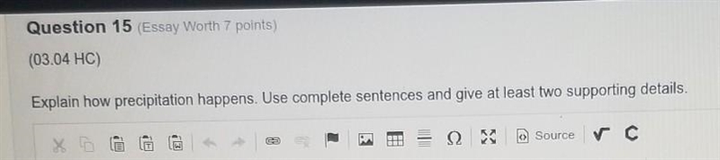 Explain how precipitation happens. Use complete sentences and give at least two supporting-example-1