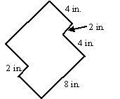 Find the perimeter. 32 in. 24 in. 36 in. 28 in. Find the area. 48 in. 2 64 in. 2 84 in-example-1