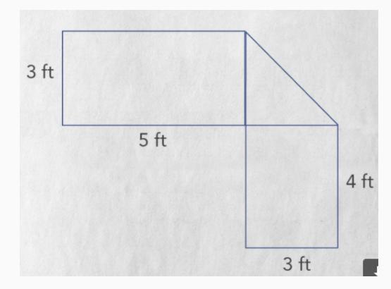 A kitchen counter will be designed according to the measurements of the diagram in-example-1