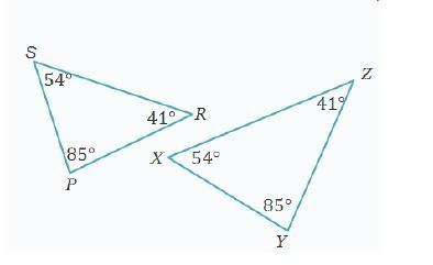 Which similarity statements describe the relationship between the two triangles? Check-example-1