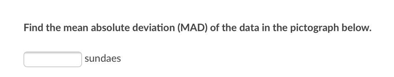 Find the mean absolute deviation (MAD) of the data in the pictograph below.-example-1