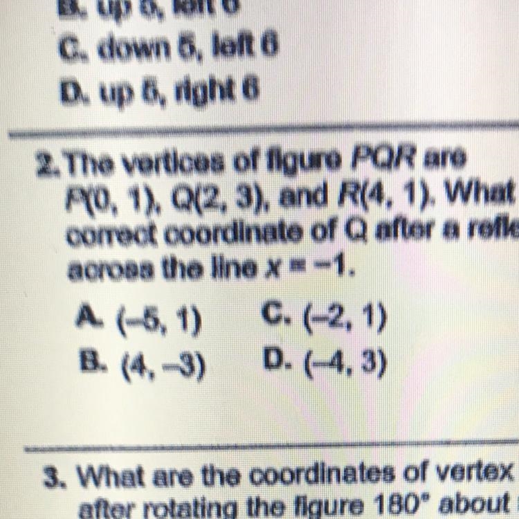 The vertices of figure PQR are P(0, 1), Q(2, 3), and R(4, 1). What is the correct-example-1