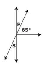 A student uses the figure below to find the measure of Angle S. The student first-example-1