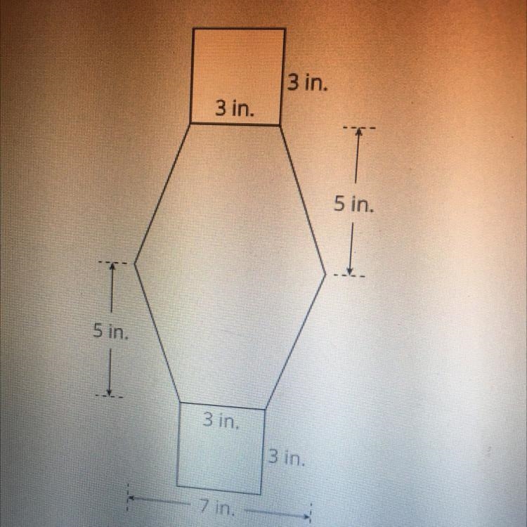 What is the area of the figure below?-example-1