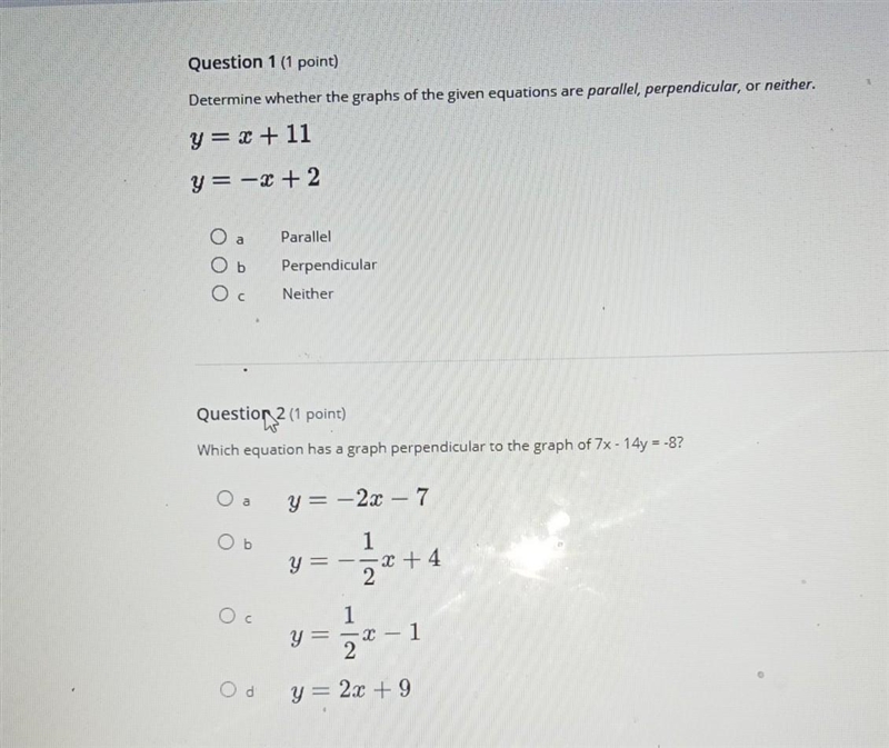 Are these equations parallel, perpendicular,or neither.​-example-1