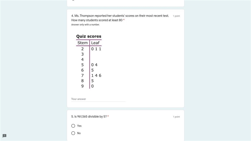 Ms. Thompson reported her students' scores on their most recent test. How many students-example-1