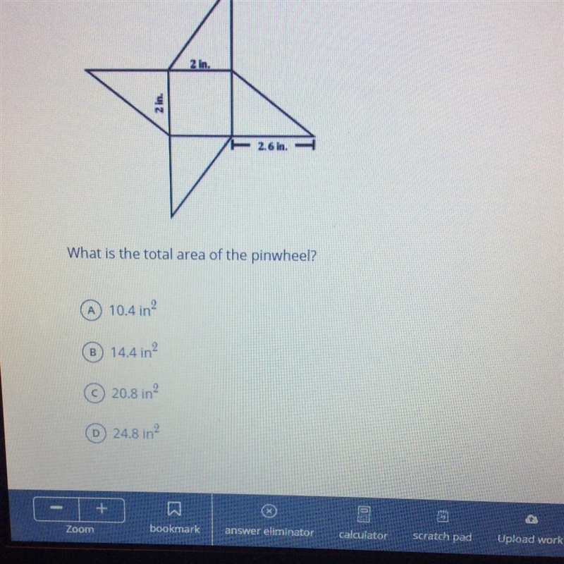 What is the total area of the pinwheel?-example-1