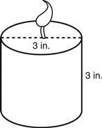 A cylindrical candle has a diameter of 3 inches and a height of 3 inches. What is-example-1