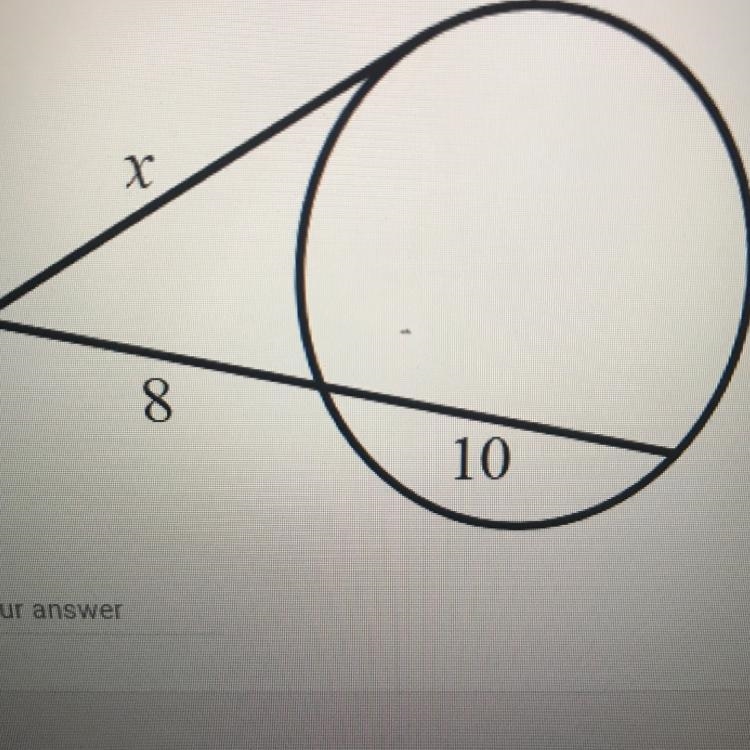 Find the value of x - this is circle segments.-example-1