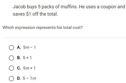 Which expression represent his total cost?-example-1