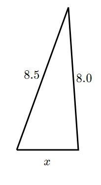 What is the range of possible sizes for side x-example-1