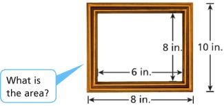 What is the area of the picture frame in square inches? Show how you solved the problem-example-1