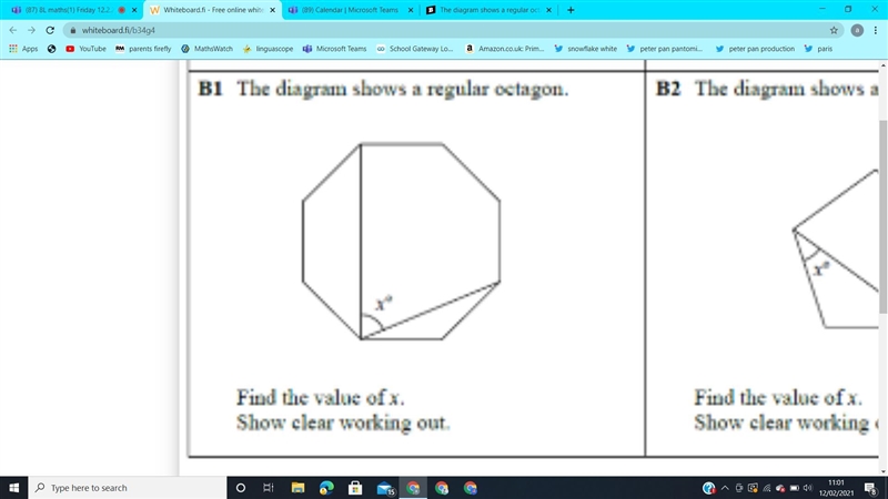 The diagram shows a regular octagon find the value of x-example-1