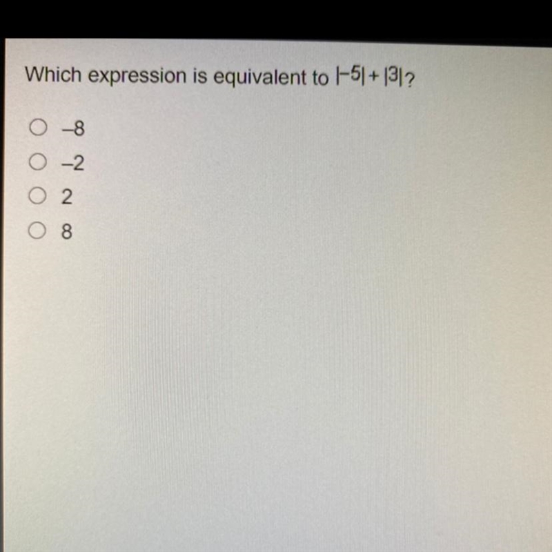 Which expression is equivalent to 1-51 + 13/? -8 -2 Ο Ο Ο Ο 2 8 HURRY-example-1