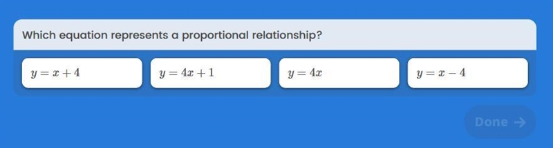 Which equation represents a proportional relationship?-example-1