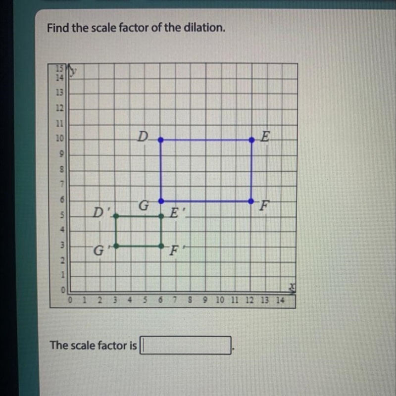 Find the scale factor of the dilation. The scale factor is-example-1