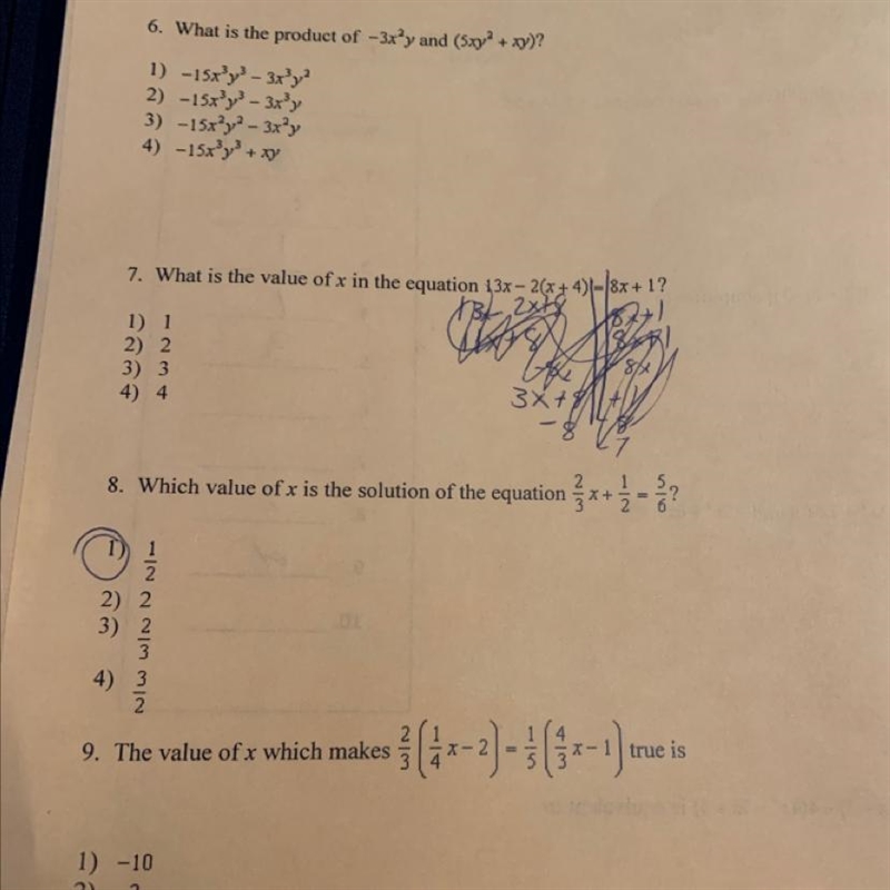 Need help on number 6 and 7 I am not good at algebra in the slightest-example-1