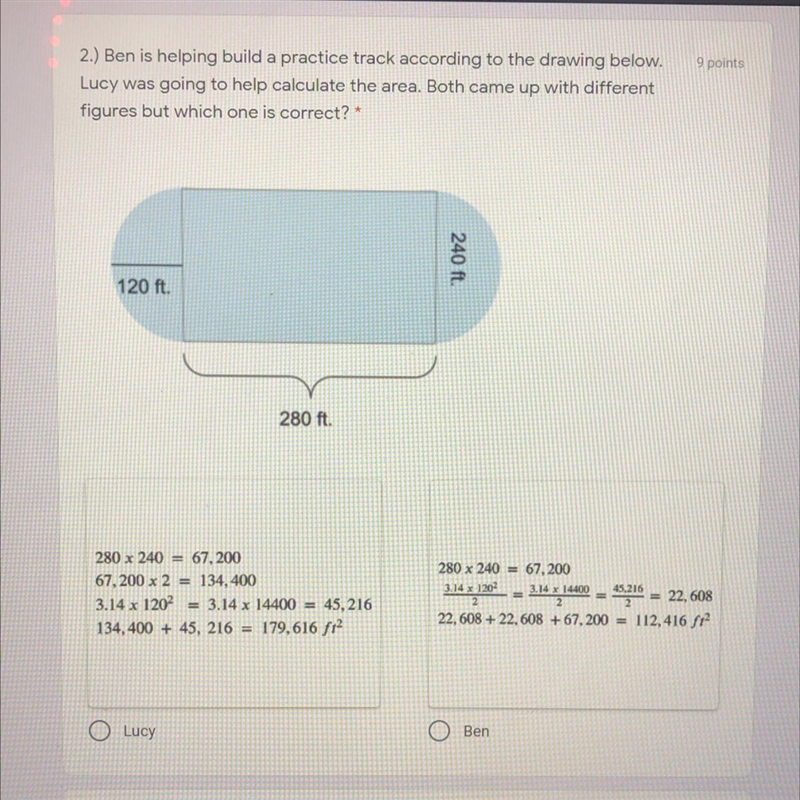 Who’s figure is correct, Ben or Lucy?-example-1