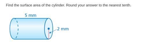 Find the surface area of the cylinder. Round your answer to the nearest tenth.-example-1