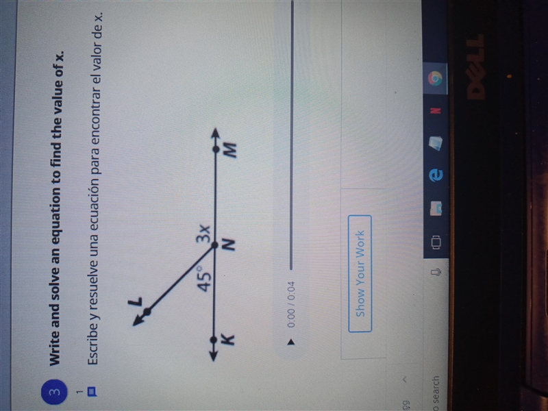 Write and solve an equation to find the value of X-example-1