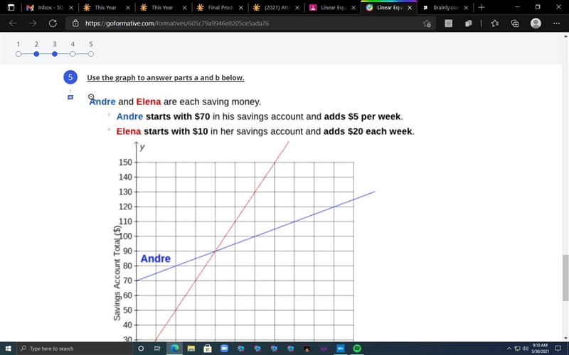 Use the graph to answer parts a and b below.-example-1