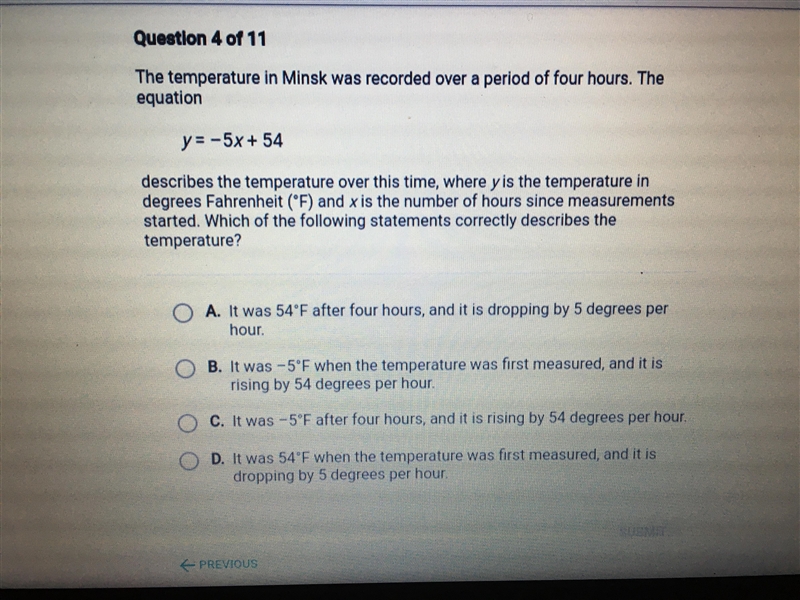 The temperature in Minsk was recorded over a period of four hours. The equation y-example-1