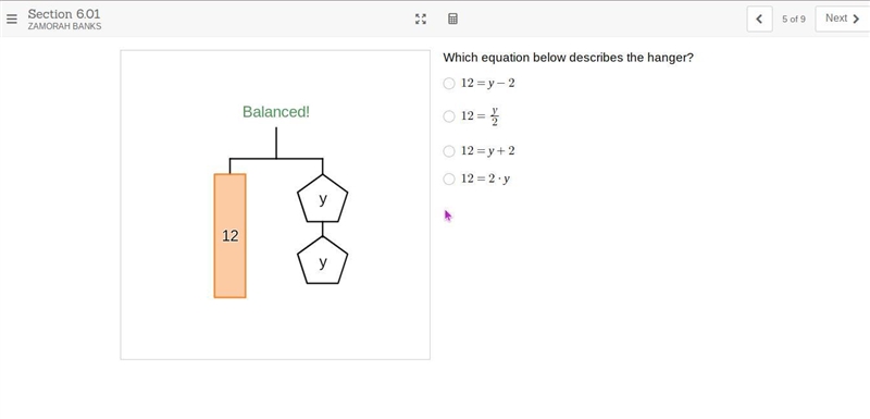 Please Help! Y equals 6-example-1