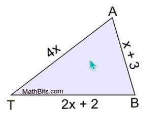 Triangle TAB has a perimeter of 40 cm. Could the measures of the sides, as shown, actually-example-1