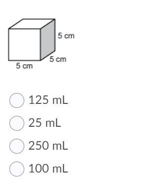 What is the capacity of the cube in milliliters?-example-1