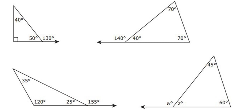 Helpppp four triangles are shown. based on these triangles,which statement is true-example-1