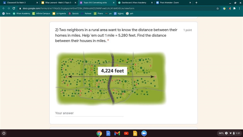 Two neighbors in a rural area want to know the distance between their homes in miles-example-1