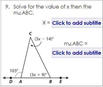 Help solve for x you ant gotta solve for the other one-example-1