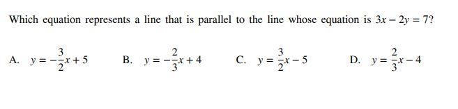 Which equation represents a line that is parallel to the line whose equation is 3x-example-1