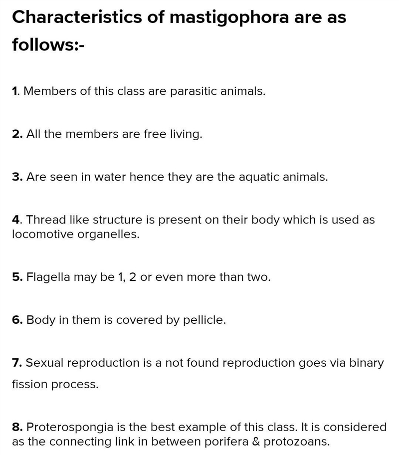 Characteristics of Phylum mastigophora of kingdom protista?-example-1