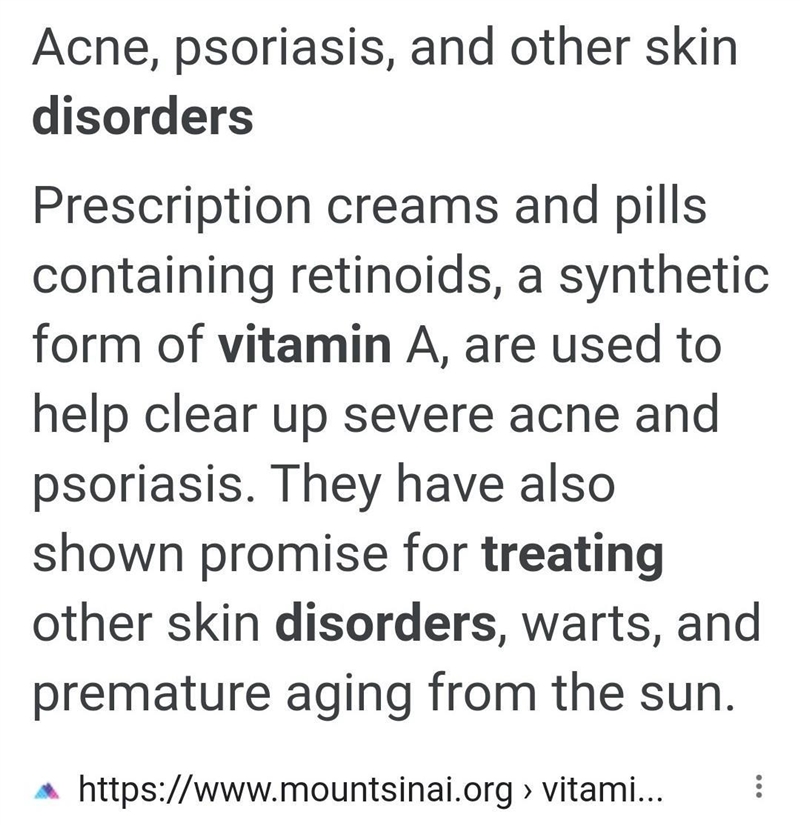 Which disease could be treated with a topical Vitamin A treatment? a. psoriasis b-example-1