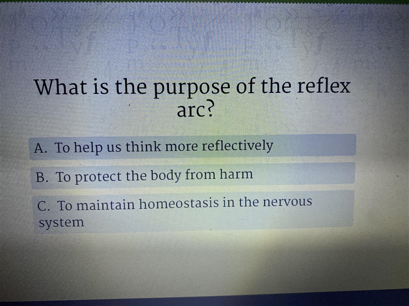 What is the purpose of the reflex arc-example-1