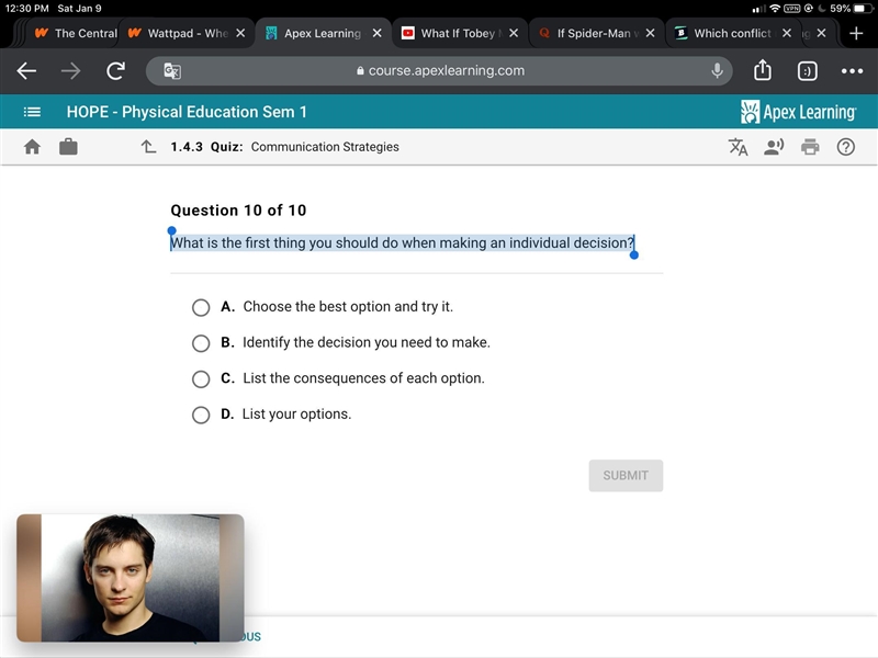 What is the first thing you should do when making an individual decision?-example-1