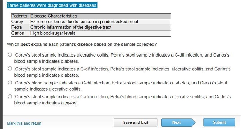 Three patients were diagnosed with diseases.-example-1