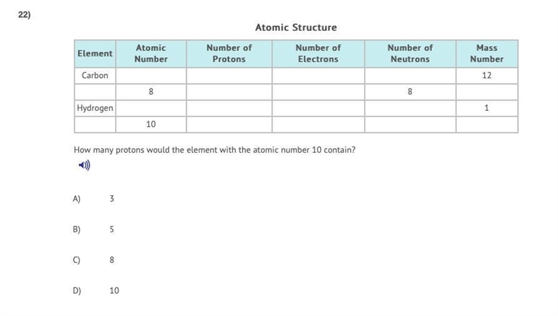 How many protons would the element with the atomic number 10 contain?-example-1