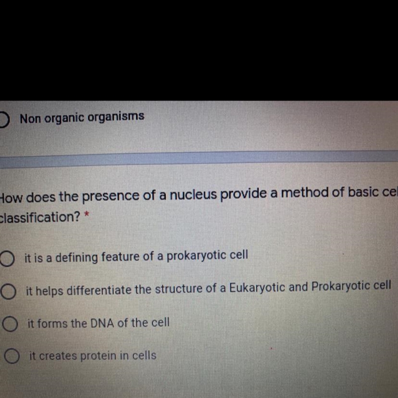 How does the presence of a nucleus provide a method of basic cell classification?-example-1