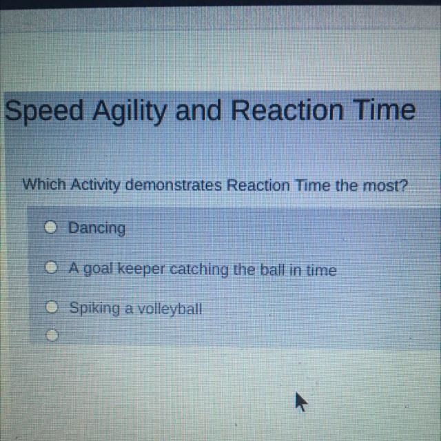 Which activities demonstrate reaction time the most?-example-1