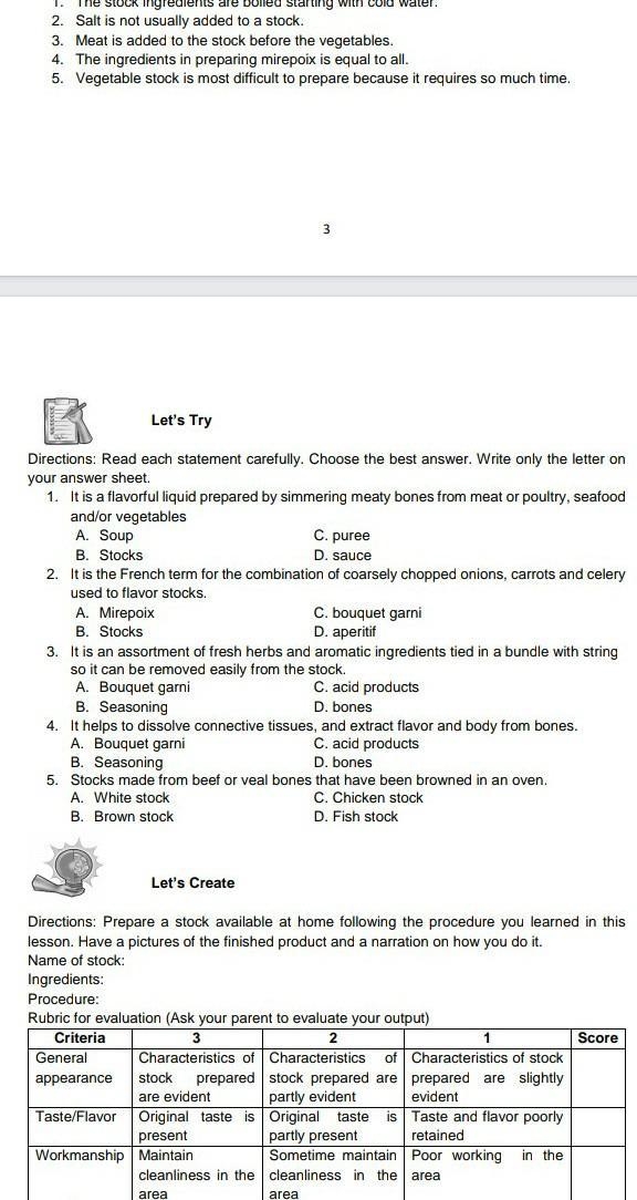 Prepare a stock available at home following the procedure you learned in this lesson-example-1