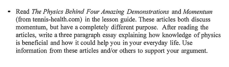 Help me write this three paragraph Physics essay. I'll Venmo you, give me asking price-example-1