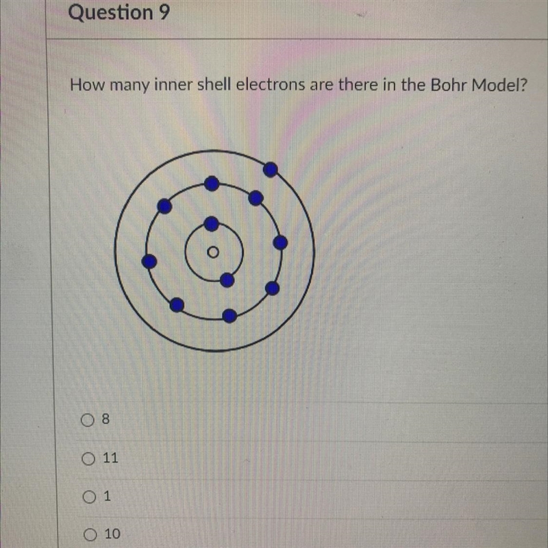 How many inner shell electrons are there in Bohr model-example-1