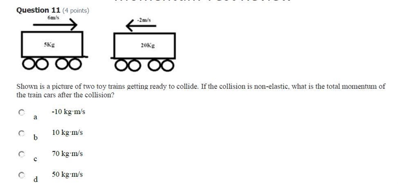 Help me Shown is a picture of two toy trains getting ready to collide. If the collision-example-1