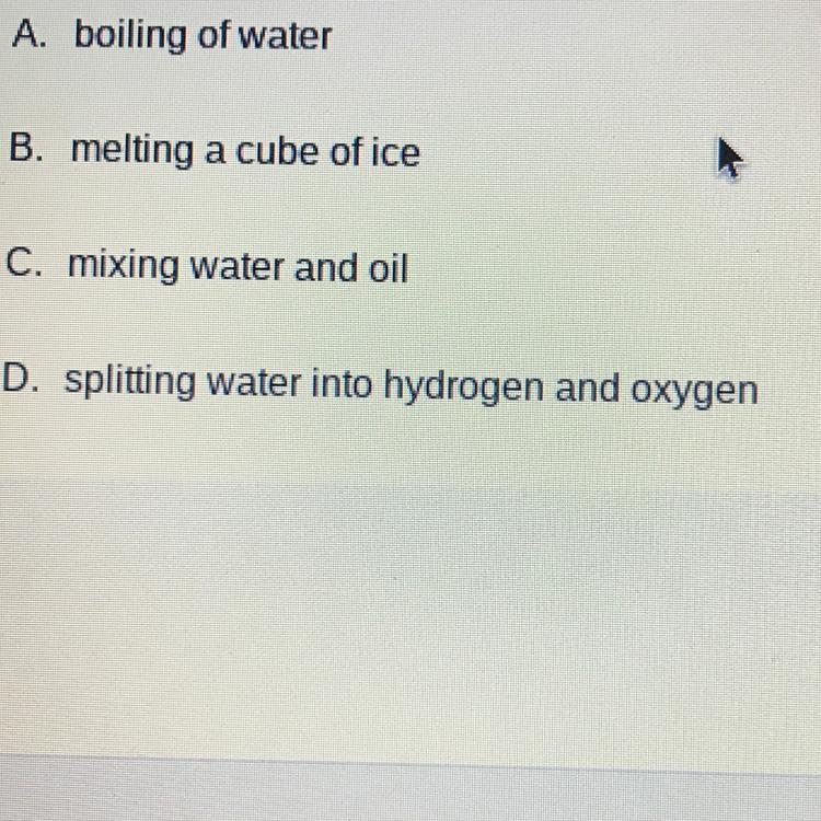 Which of the following is a chemical change?-example-1