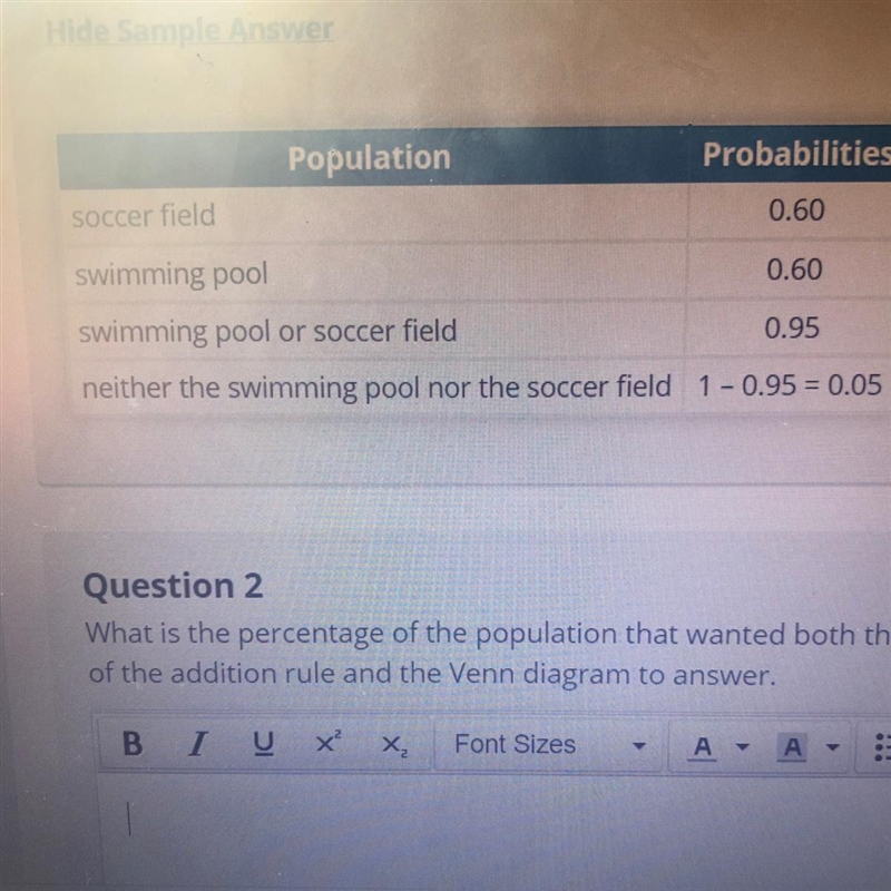 What is the percentage of the population that wanted both the swimming pool and the-example-1