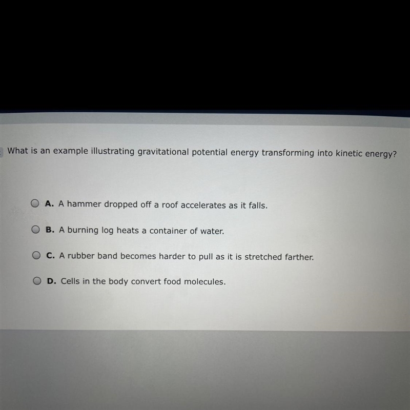 What is an example illustrating gravitational potential energy transforming into kinetic-example-1