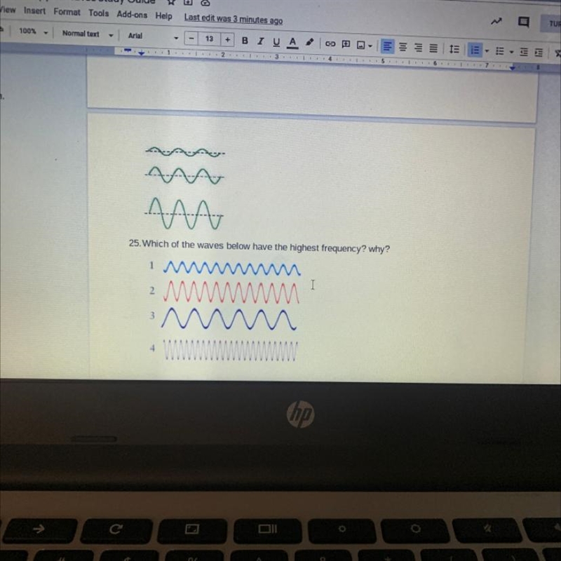 24. Which wave below has the highest amplitude? Why?-example-1